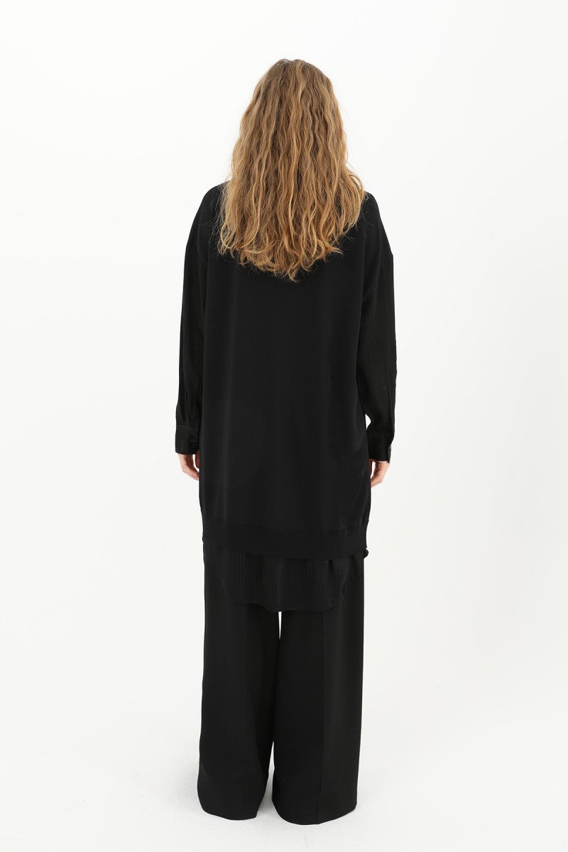 Shirt Detail Tunic Black