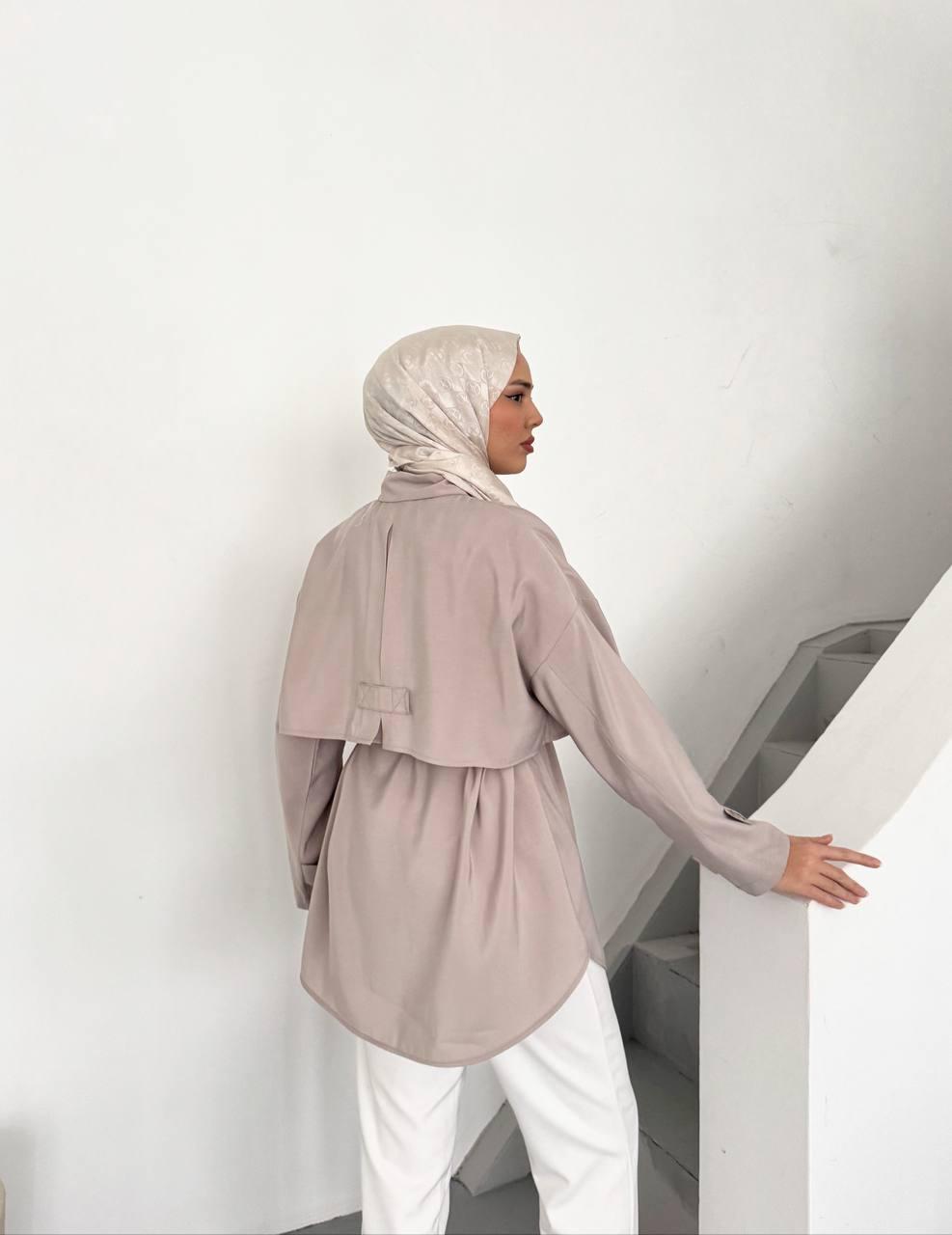 Modal Shirt With Cape Beige