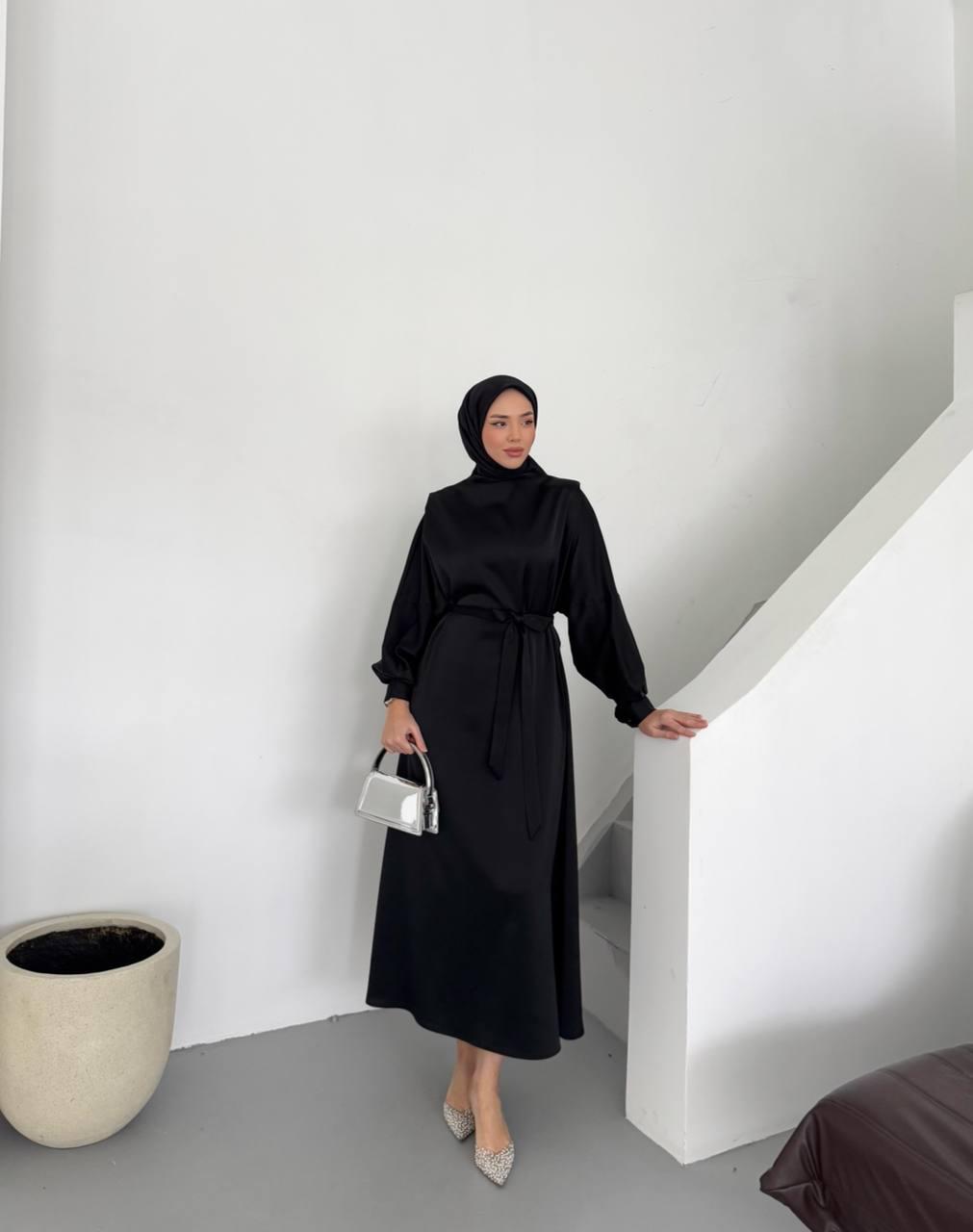 Elegant Satin Dress Black