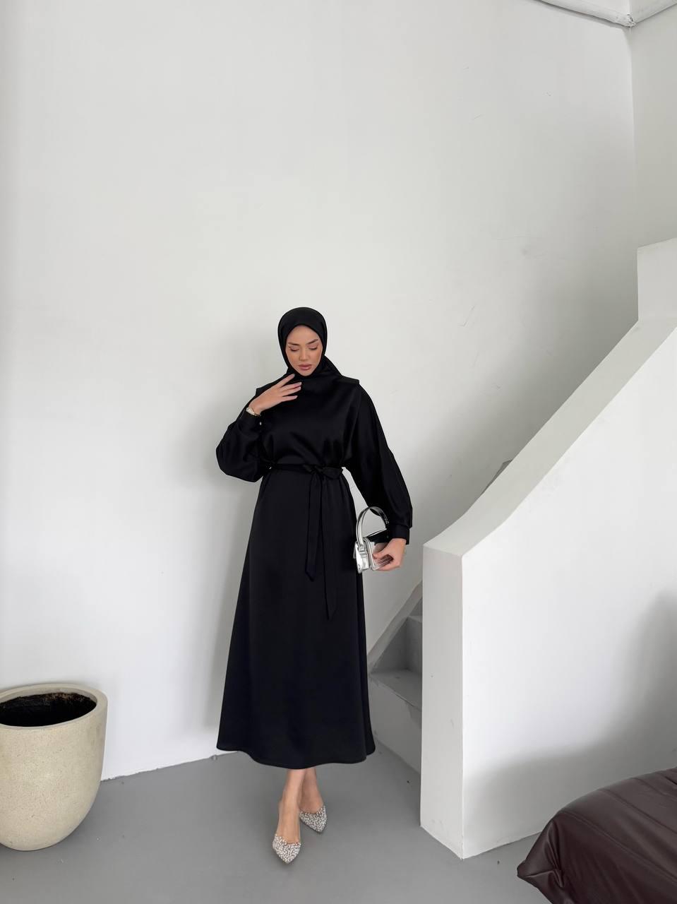 Elegant Satin Dress Black