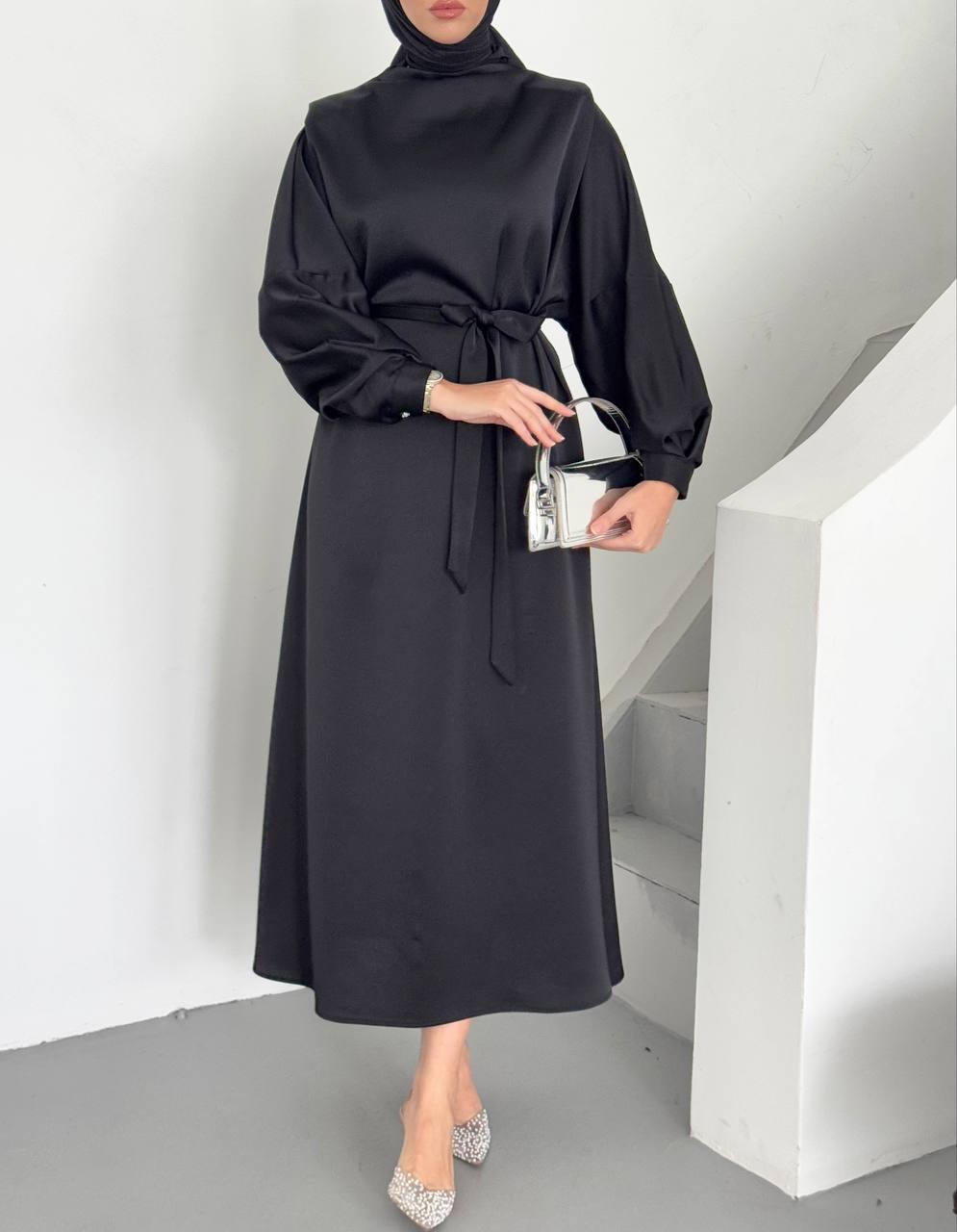Elegant Satin Dress Black
