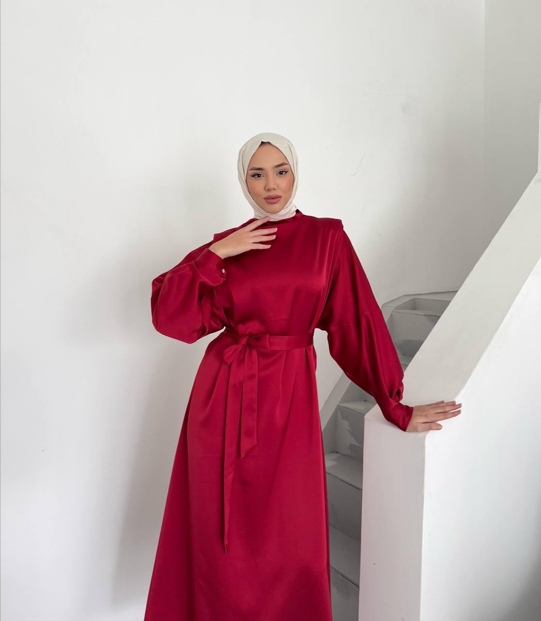 Elegance Satin Dress Red