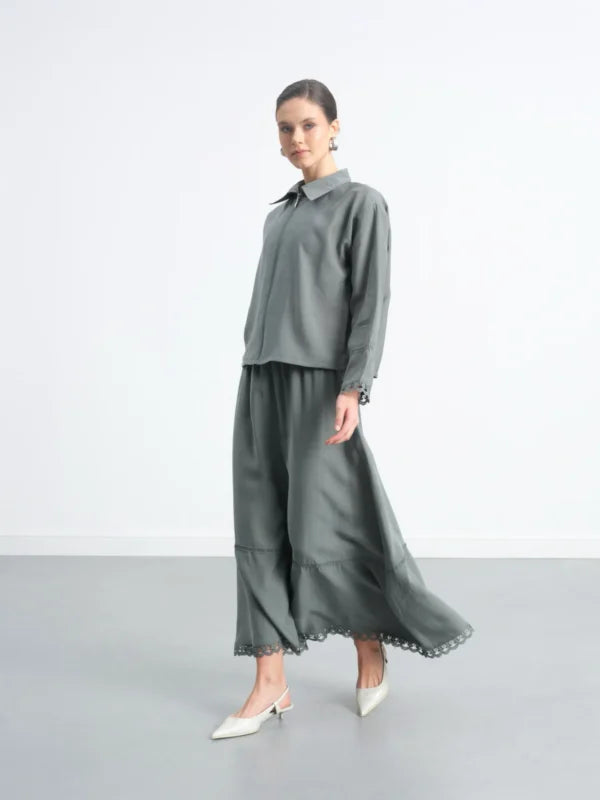 Ruffled Skirt Suit