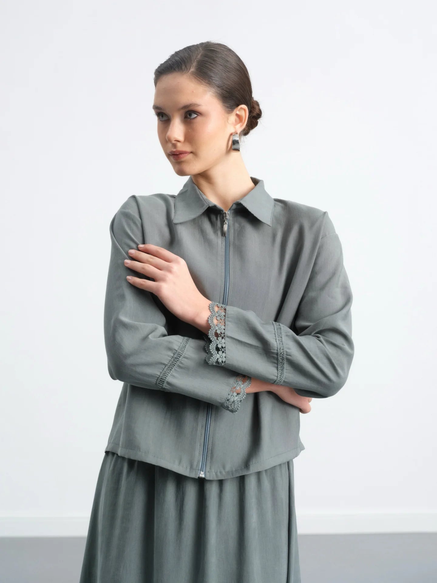 Ruffled Skirt Suit