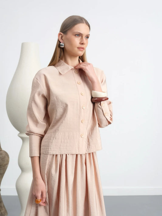 Buttoned Skirt Suit