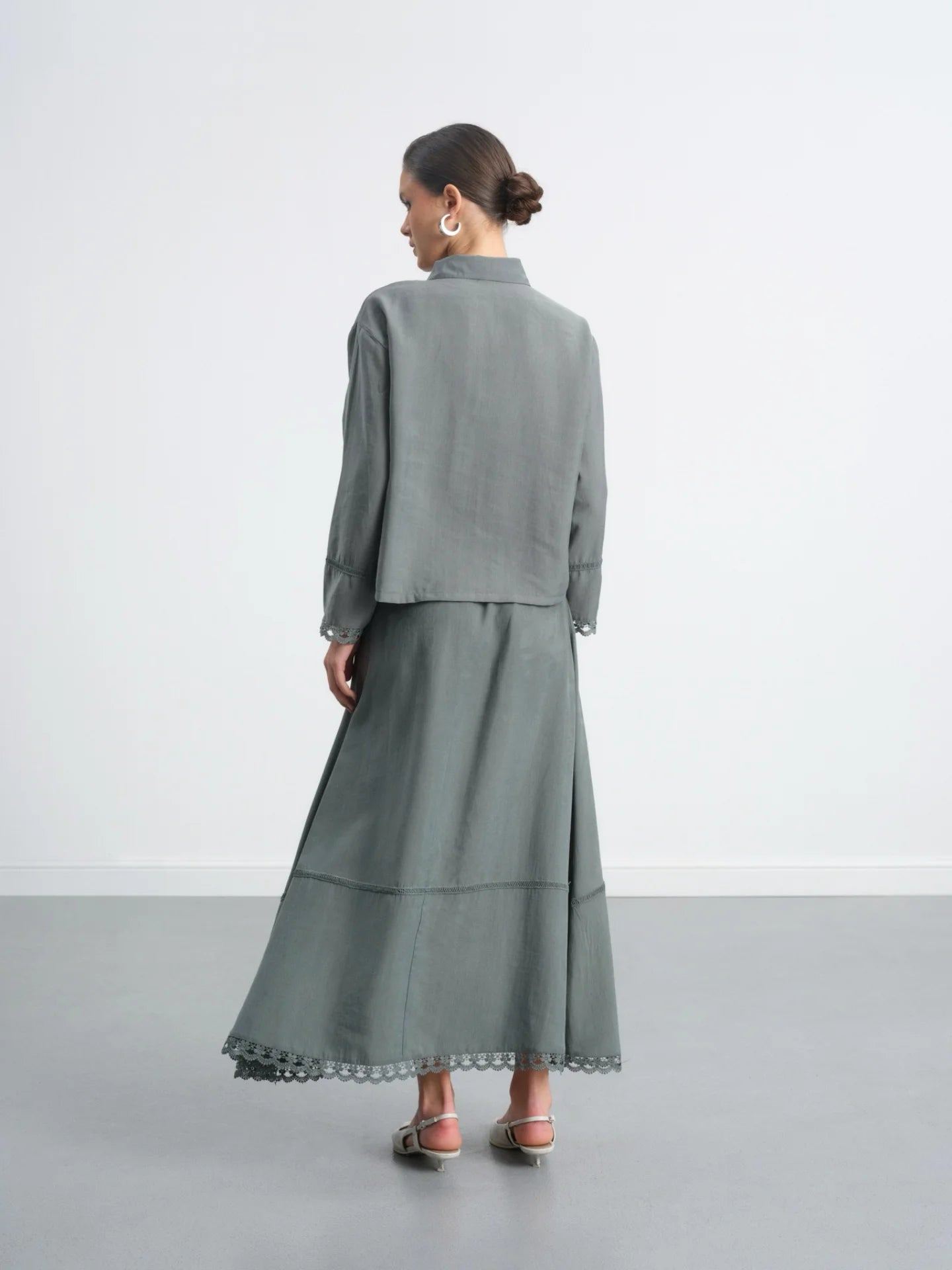 Ruffled Skirt Suit