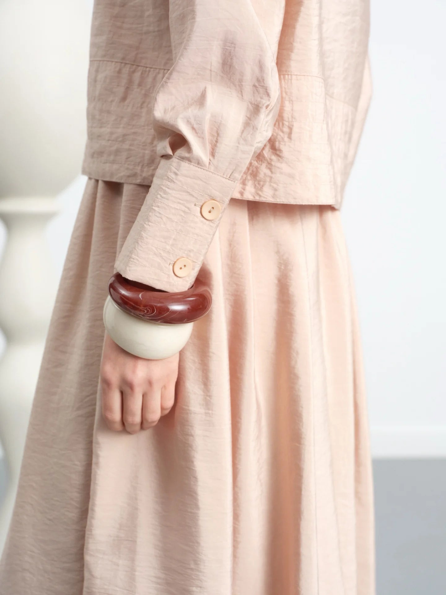 Buttoned Skirt Suit