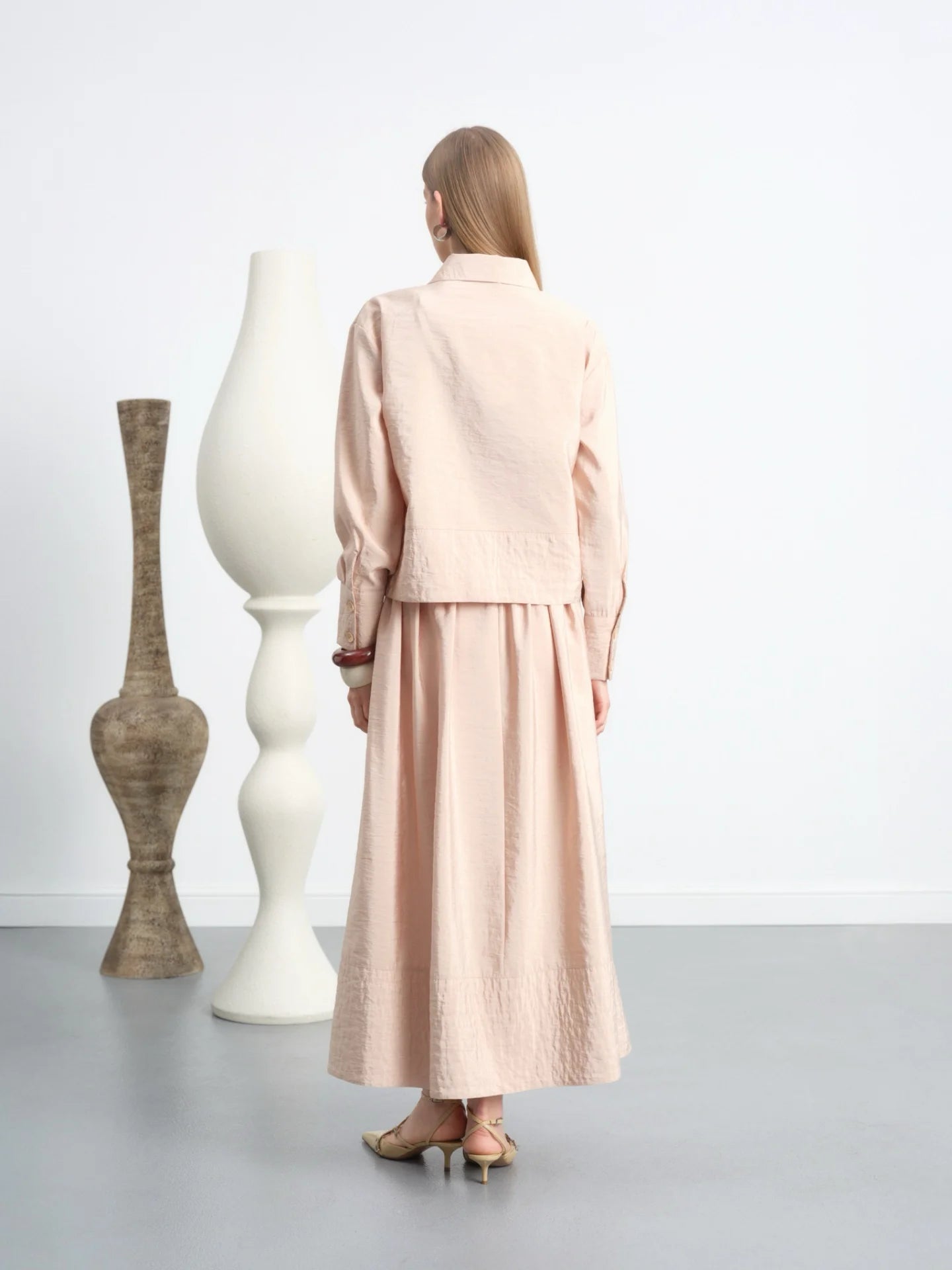 Buttoned Skirt Suit
