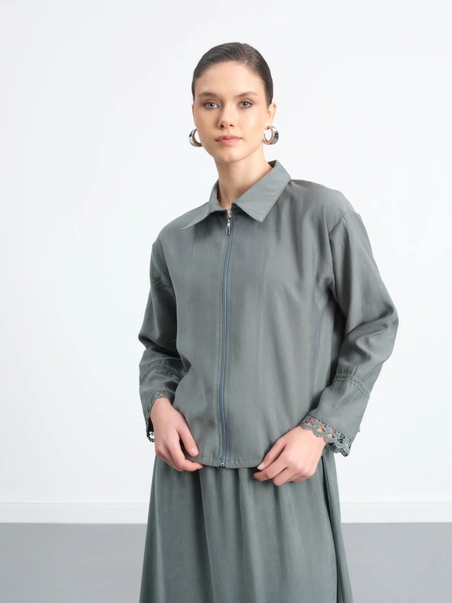 Ruffled Skirt Suit