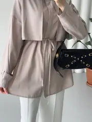 Modal Shirt With Cape Beige