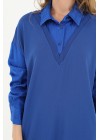 Shirt Detail Tunic Sax Blue