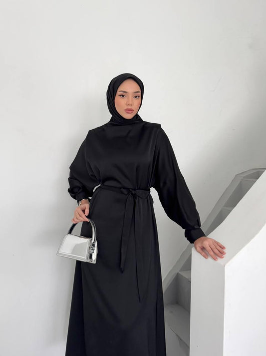 Elegant Satin Dress Black