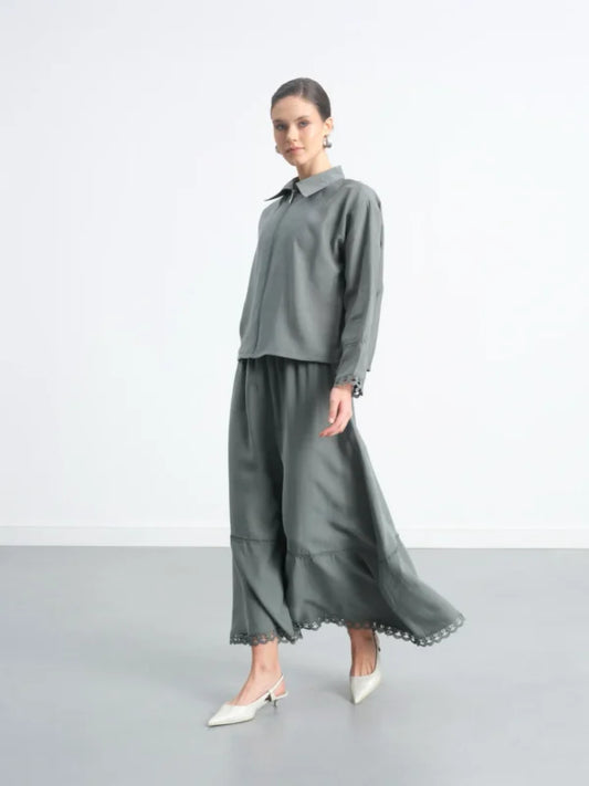 Ruffled Skirt Suit
