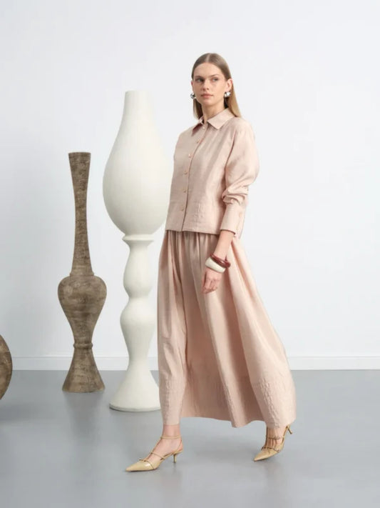 Buttoned Skirt Suit